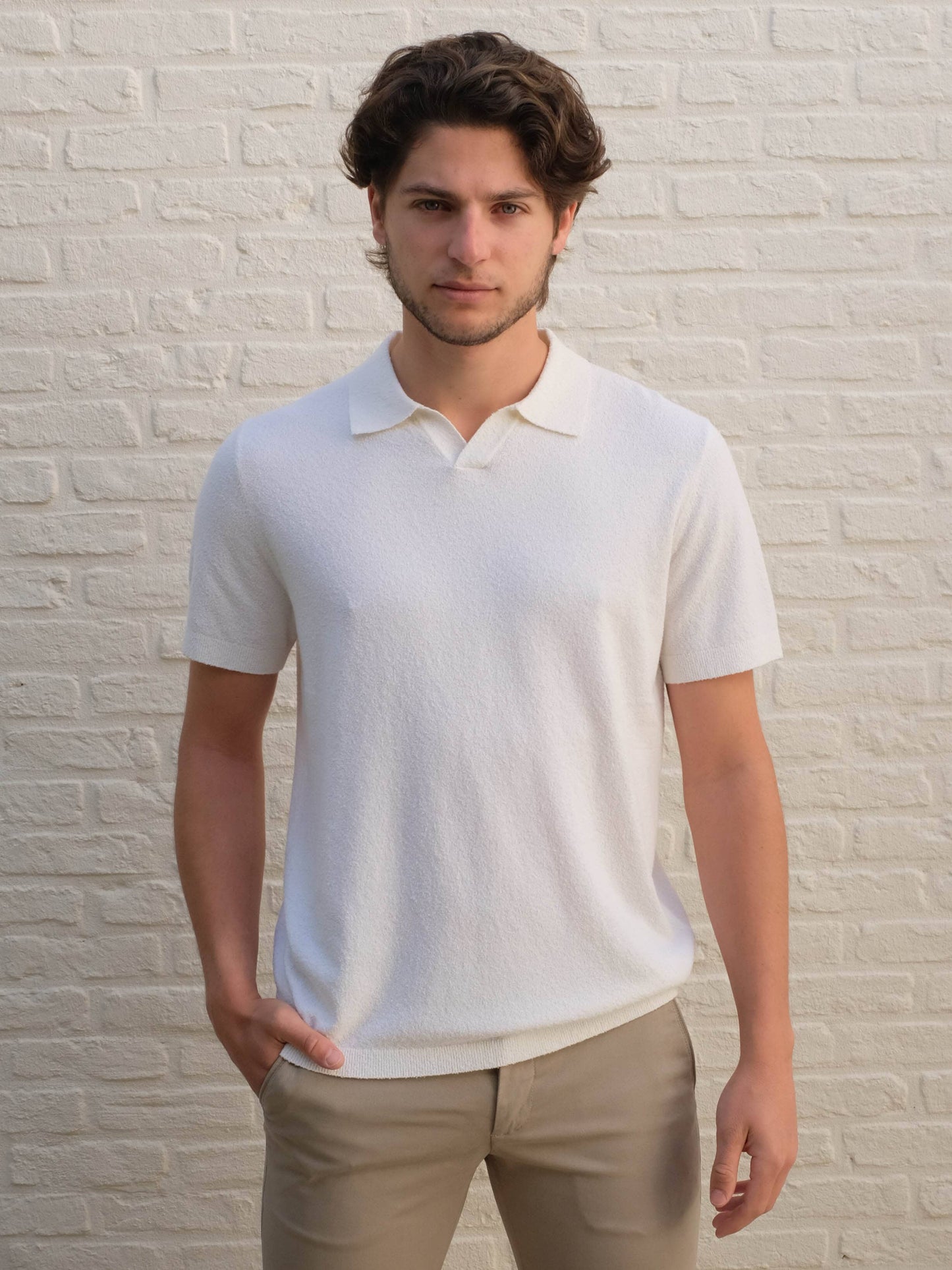 THOMAS MAINE - Polo Badstof Ecru Polo's Thomas Maine 