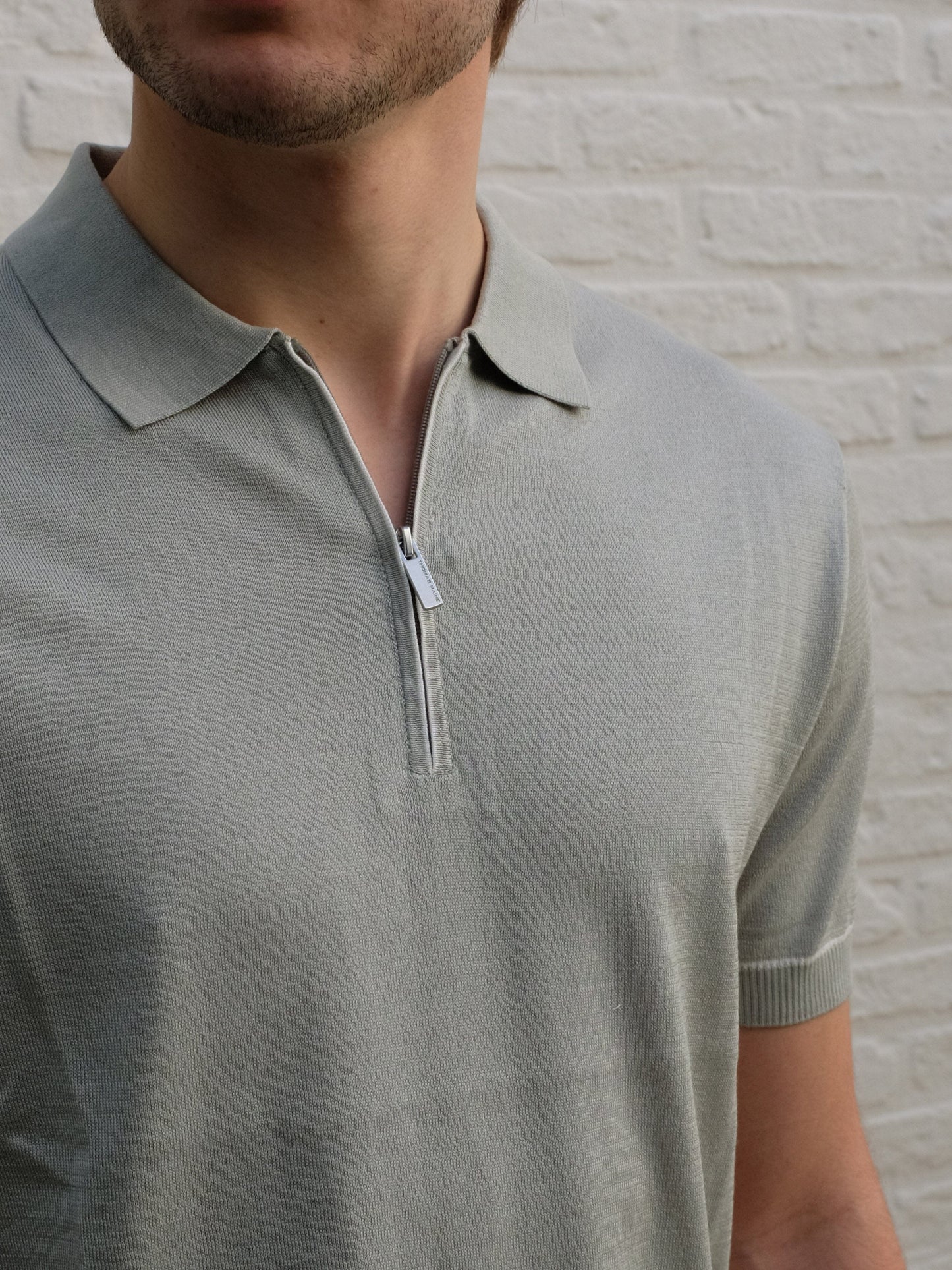 
                  
                    THOMAS MAINE - Polo Half Zip Lichtgroen Polo's Thomas Maine 
                  
                