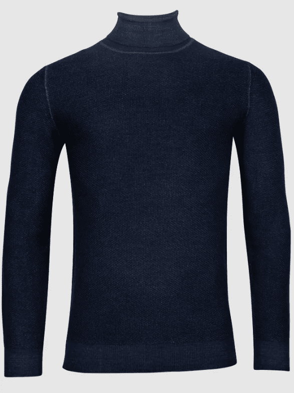 THOMAS MAINE - Rolkraag Gemerceriseerde Wol Blauw Truien Thomas Maine 