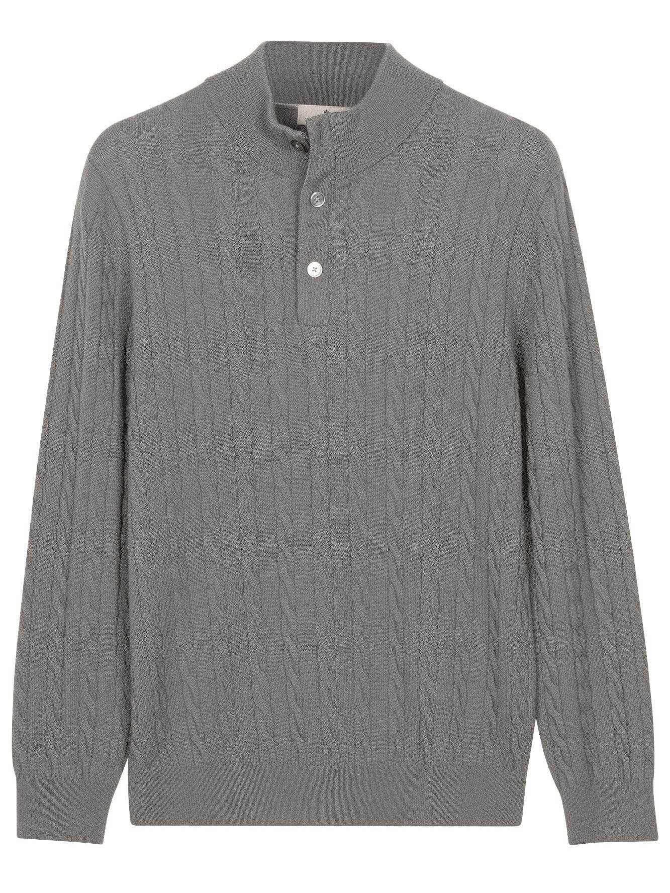 THOMAS MAINE - Turtle Zip Cashmere Grijs Truien Thomas Maine 