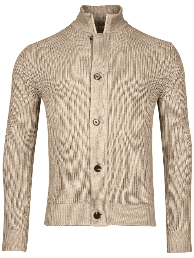 THOMAS MAINE - Zip Cardigan Beige Truien Thomas Maine 