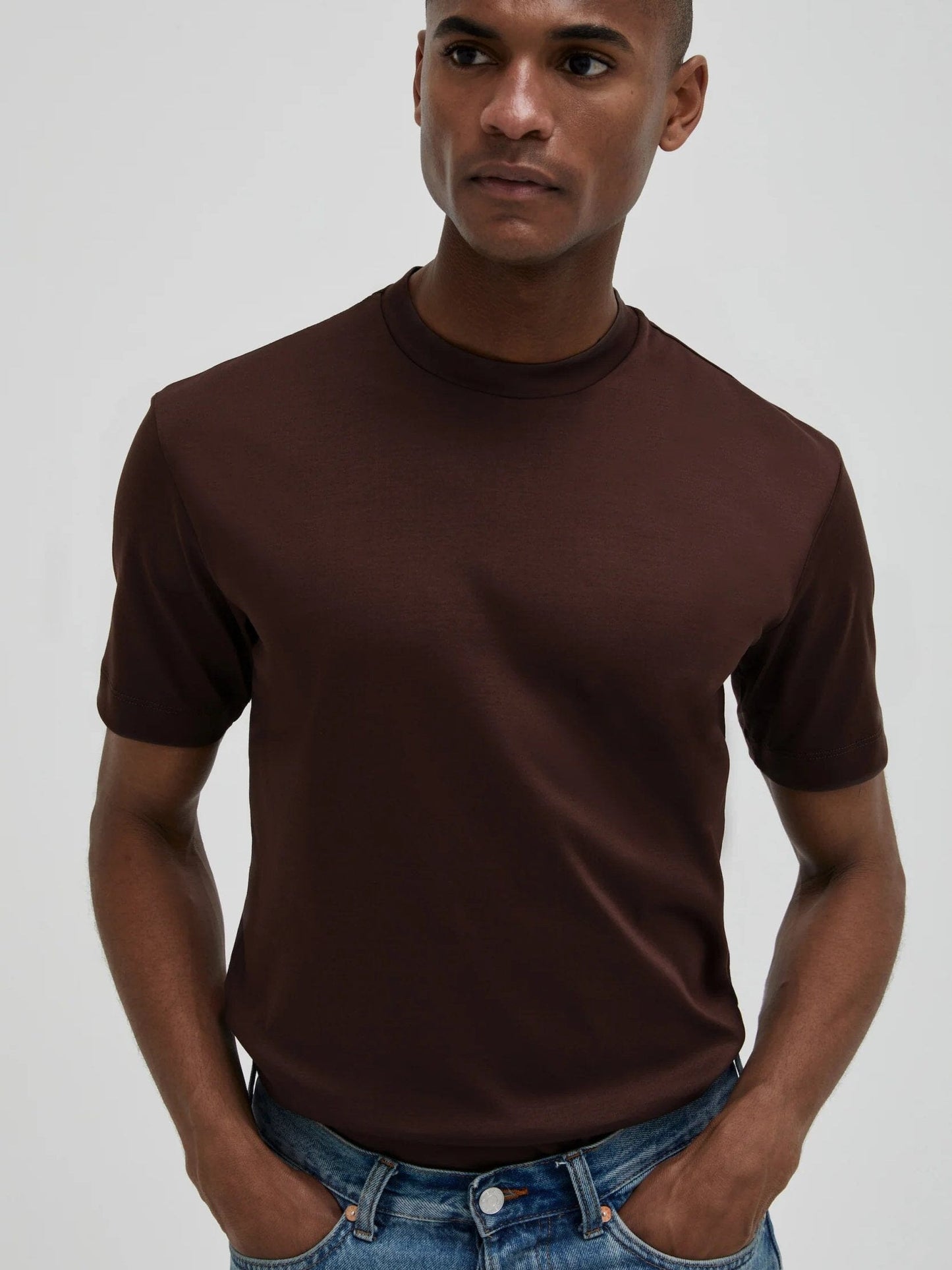 VALENZA - Supima Interlock T-Shirt Ebony Brown T-shirts Valenza 