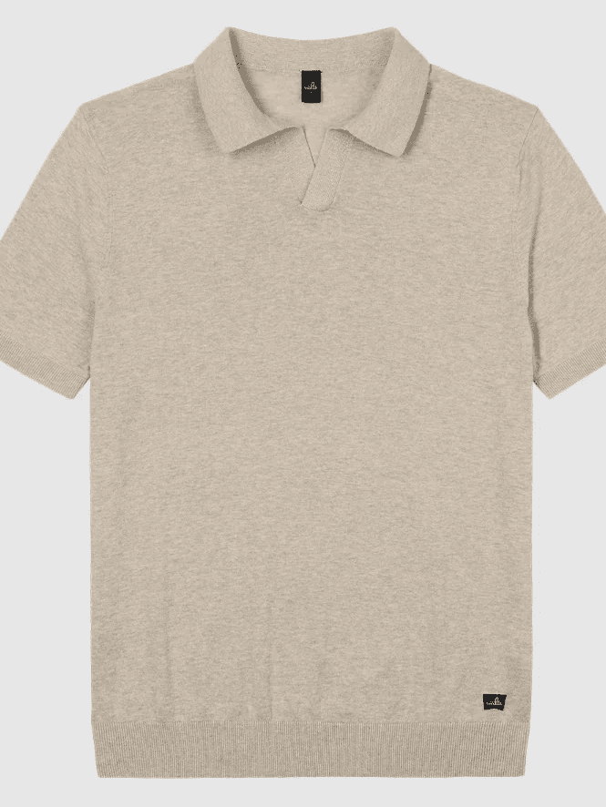 WAHTS - Anderson Knitted Polo Sand Melange Polo's Wahts 