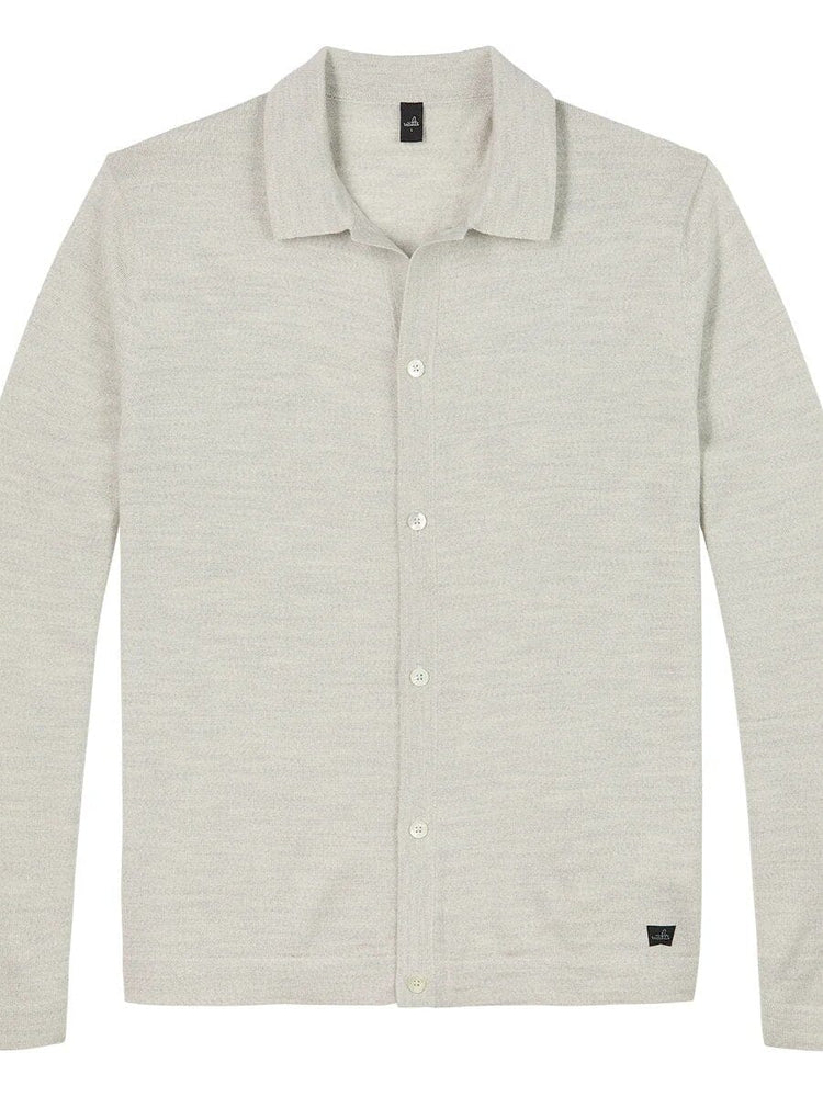 WAHTS - Cardigan Pearson Extrafine Merino Winter White Melange Truien Wahts 