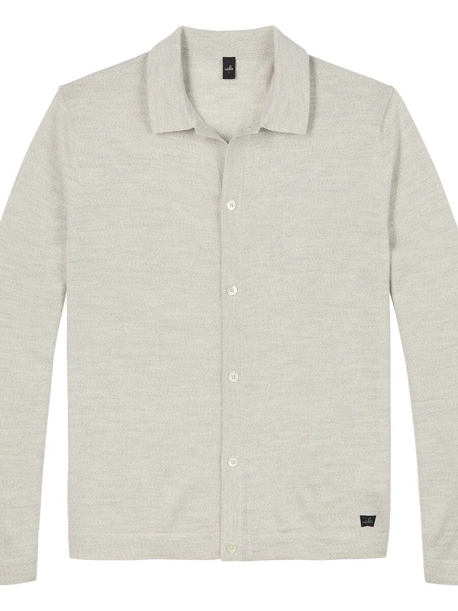 WAHTS - Cardigan Pearson Extrafine Merino Winter White Melange Truien Wahts 