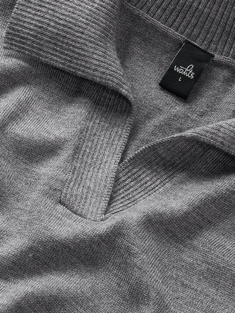 WAHTS - Polo Howard Extrafine Merino Mid Grey Melange Truien Wahts 