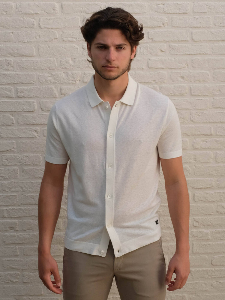 
                  
                    WAHTS - Polo Ryans Katoen Linnen Off White Polo's Wahts 
                  
                