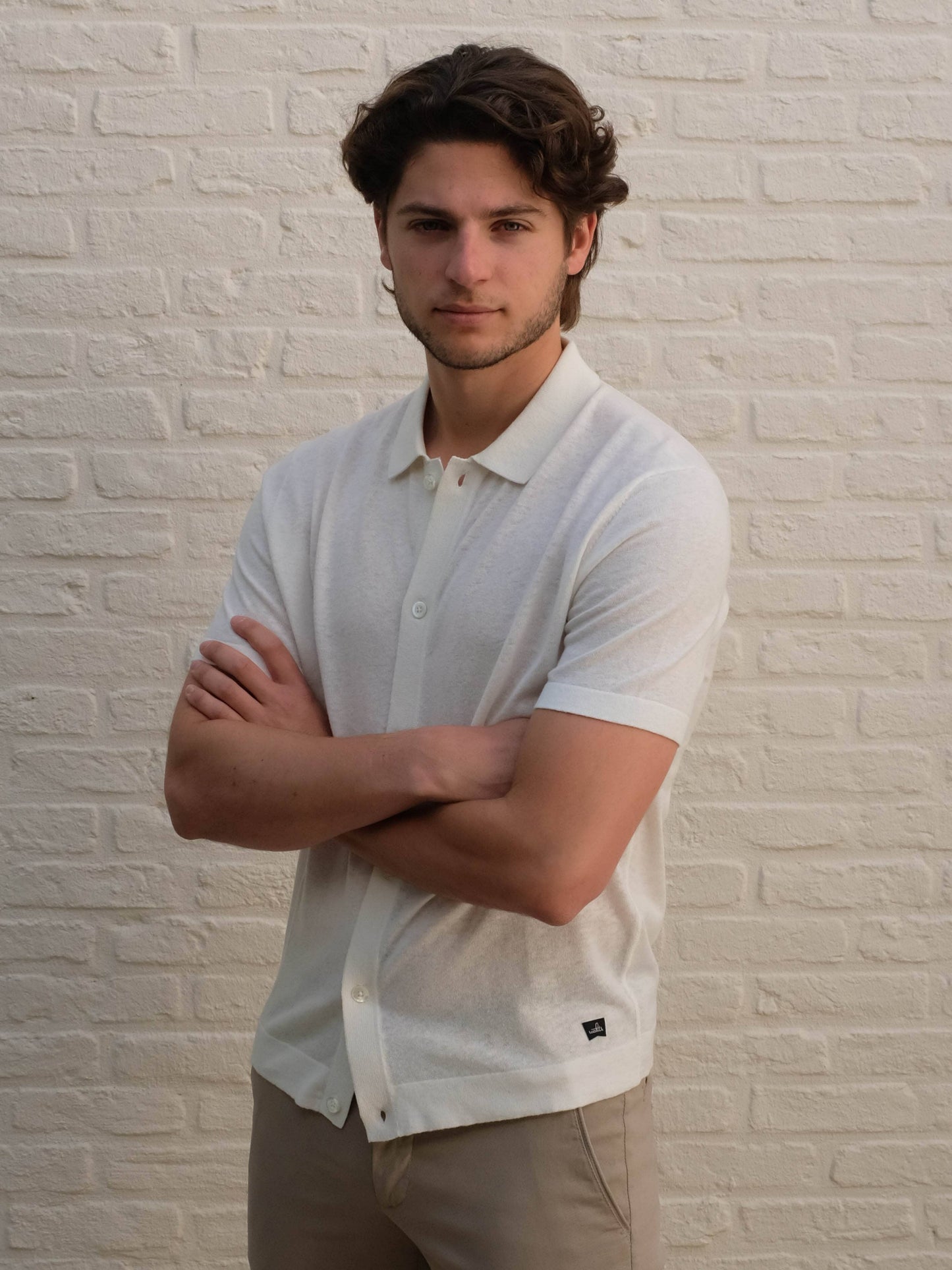
                  
                    WAHTS - Polo Ryans Katoen Linnen Off White Polo's Wahts 
                  
                