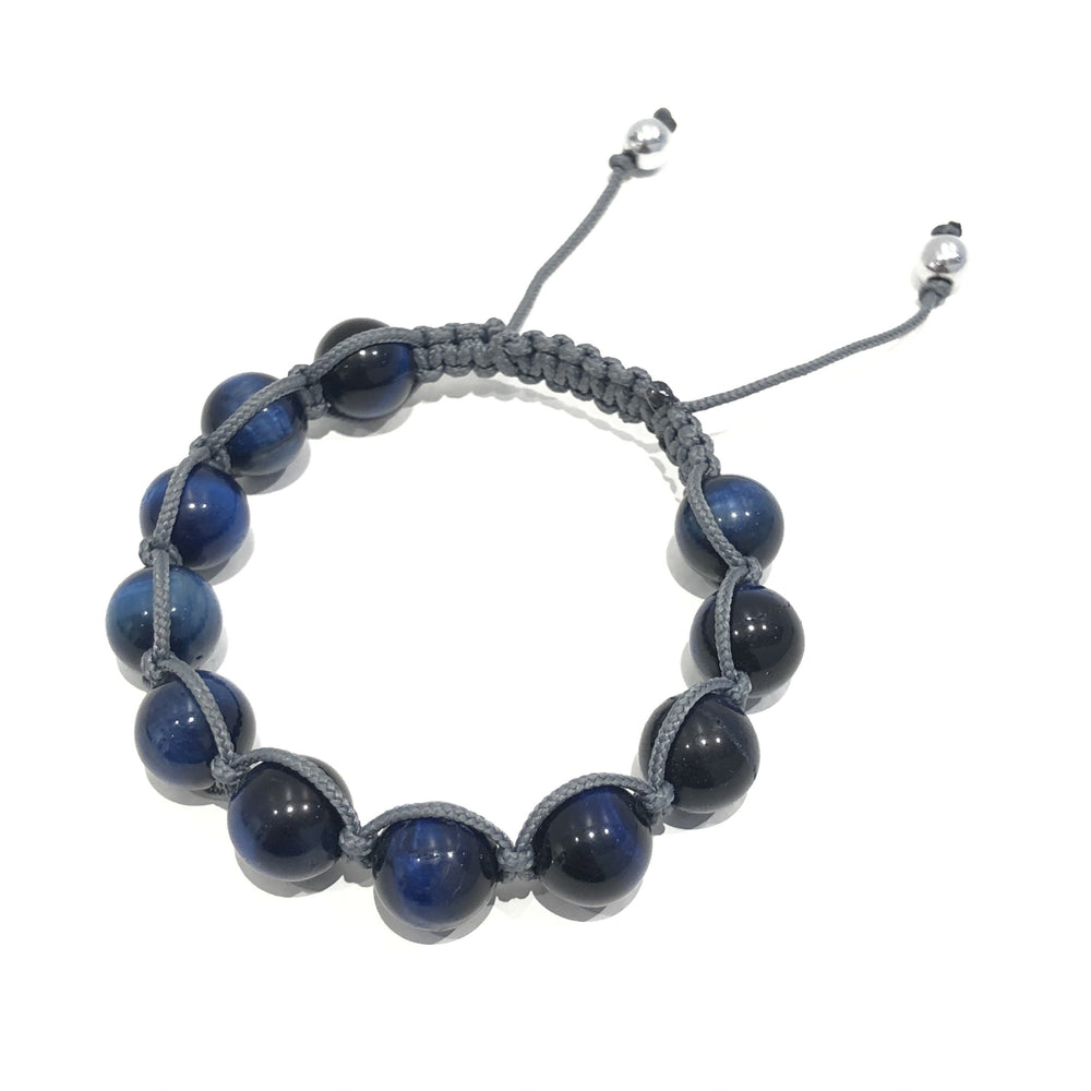 Bracelet Blue Tigereye / Grey 10mm 10MM Icon Bracelets 