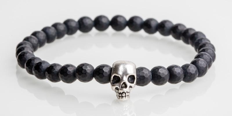 Iconbracelets Solo Skull Faced Black 6MM Icon Bracelets 